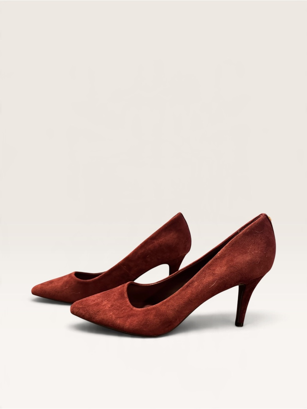 Tahari Suede Pointed Toe Pumps in magenta